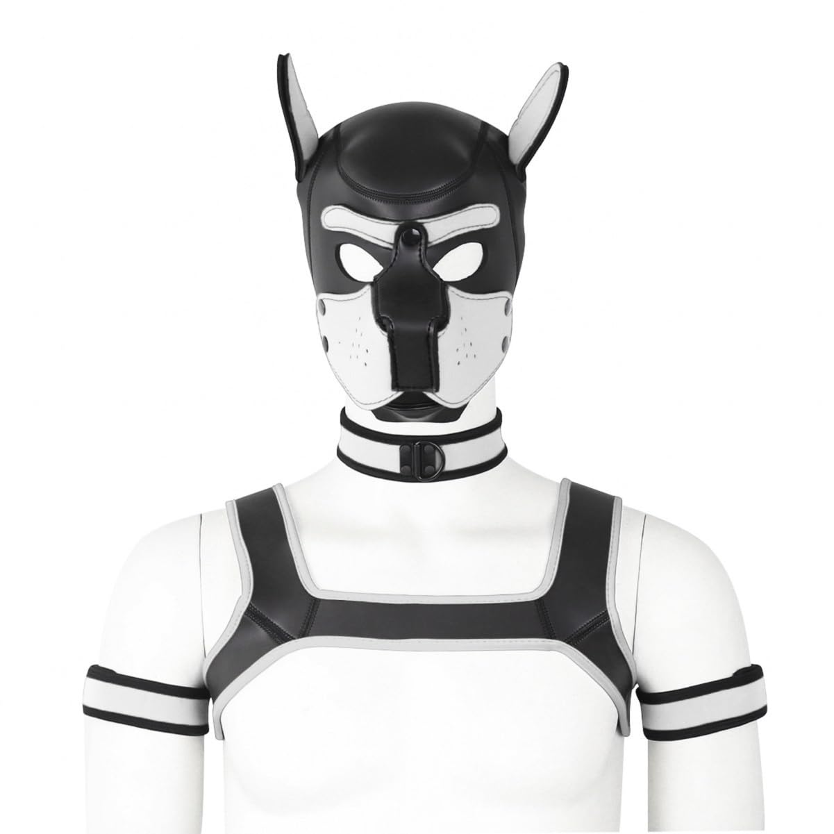 Maschera integrale in neoprene per cuccioli di cane, con cappuccio rimovibile, per Halloween