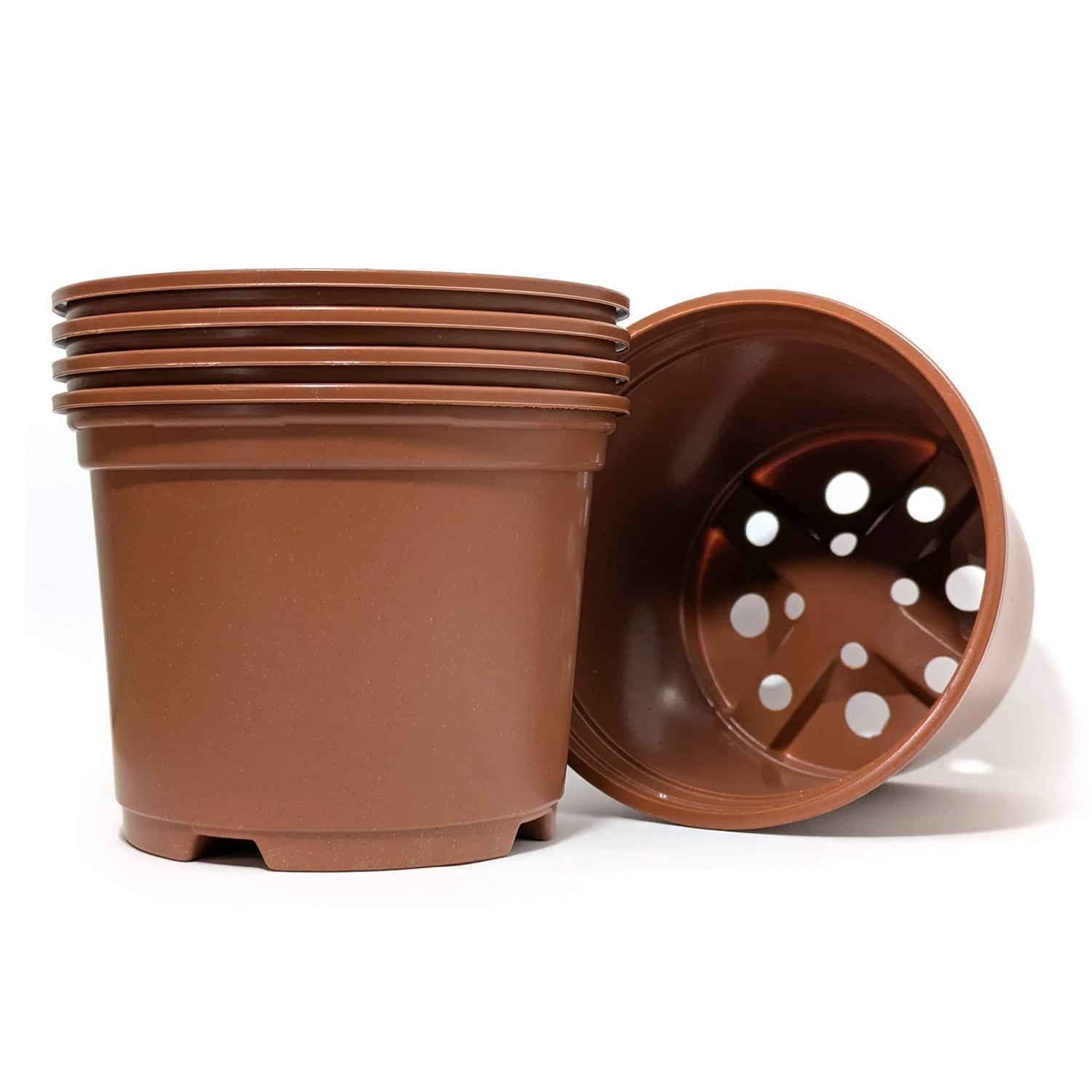 Elixir Gardens Recycled Plastic Thermoformed Seed Starting/Seedling & Cutting Nursery Plant Pots | Black/Terracotta | Various 10.5cm Terracotta x 1000