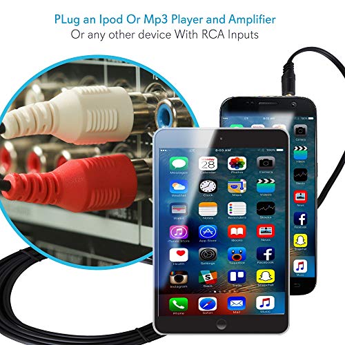 Rca To 3.5Mm Male Cable - 6 Ft 12 Gauge Dual Rca Male To 3.5Mm Male Connectors W/ Gold-Plated Connectors, Connect Ipod, Mp3 Player Or Laptop To Amplifier Or Mixer- Pyle Pcbl42Ft6 #TOP2