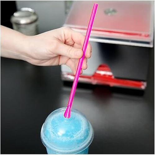 Generic 800 Ct Cucharas de Paja Slushy ICY Smoothie Cono de Nieve Colores Surtidos Beber Fiesta Rosa
