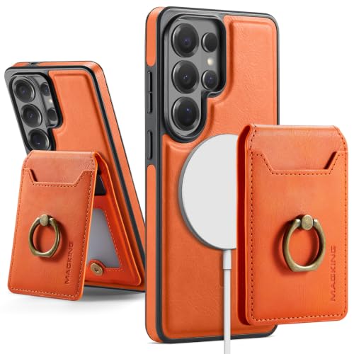 Fini les chutes d'iPhone 14 grâce à cet étui portefeuille orange avec anneau 360
