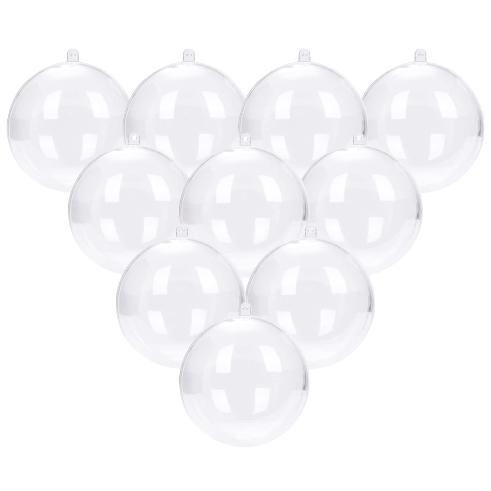 10 Pieces Clear Plastic Christmas Baubles, Acrylic Fillable Baubles Christmas Transparent Ball Ornaments for Christmas Tree Wedding Party Decoration (4cm)
