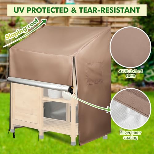 Funda impermeable para banco de macetas con solapa frontal transpirable Oxford 4