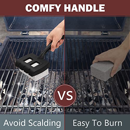 Radstar Bbq Grill Cleaning Blocks - 4 Pcs With Handle. Great Grill Brush And Scraper For Grill Cleaning Made From Pumice Stone And Is Bristle Free. Clean Grill Griddle And Cast Iron #TOP2