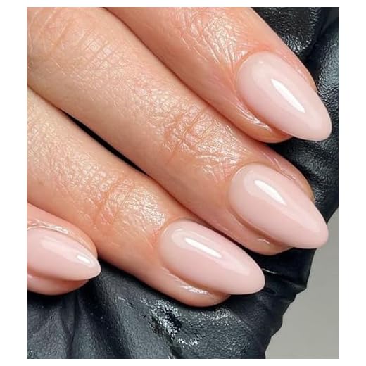 Artquee Press on Nails Short Soft Pink Almond False Tips Glossy Reusable Fake Stick on Nails Kit for Women - 32 Pcs 16 Sizes