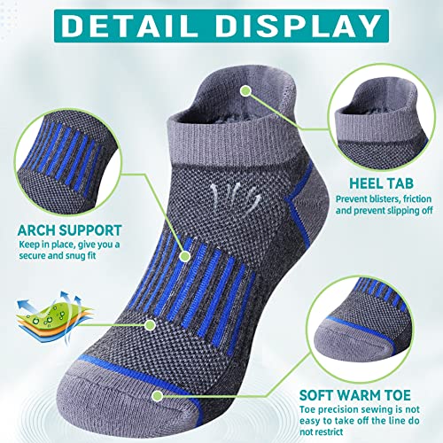 Eyean Boys Athletic Half Cushioned Ankle Socks Kids Cotton Sport Low Cut Socks 6 Pairs4
