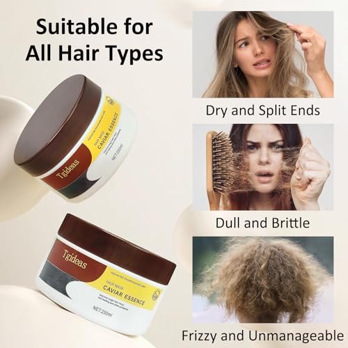 Tgideas Collagen Hair Mask,Caviar Essence Deep Conditioning Treatment For Dry Or Damaged Hair,Enriched With Keratin And Vitamins,Restores Shine And Softness,8.45 Oz thumb #3