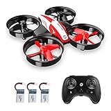 Holy Stone Mini Drone for Kids Beginners, Throw to go Indoor RC Nano Quadcopter Plane with Altitude Hold, 3D Flips, Headless Mode and 3 Batteries Toys for Boys Girls, Upgraded HS210 Red