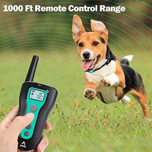 PATPET Dog Training Collar with Remote Rechargeable Waterproof Shock Collar for Dogs 3 Training Modes, Beep Vibration and Shock, Up to 1000Ft Remote Range