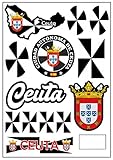 13 pegatinas de Ceuta España con contorno recortado