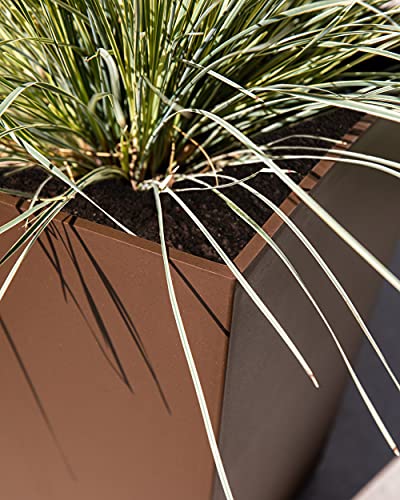 Veradek Nobleton Indoor/Outdoor Wide Square Planter (18 Inch - 2 Pack, Espresso) #TOP4