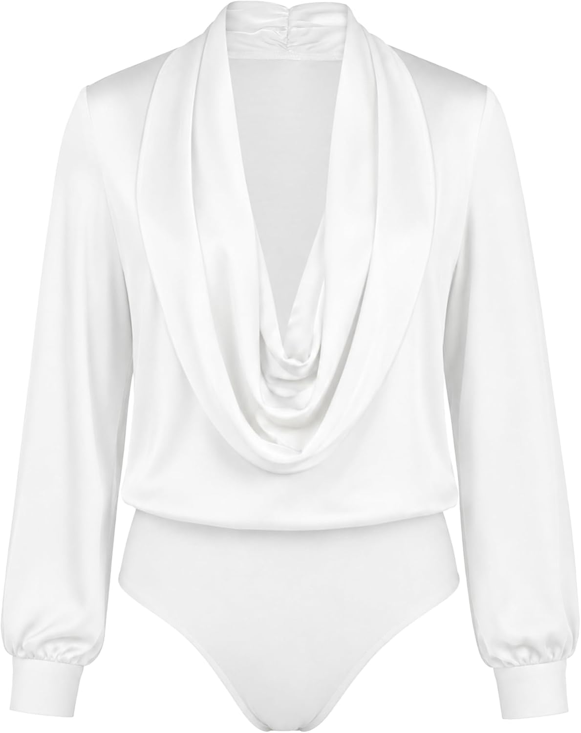 iEFiEL Draped Cowl Neck for Men Satin Latin Dance Costume