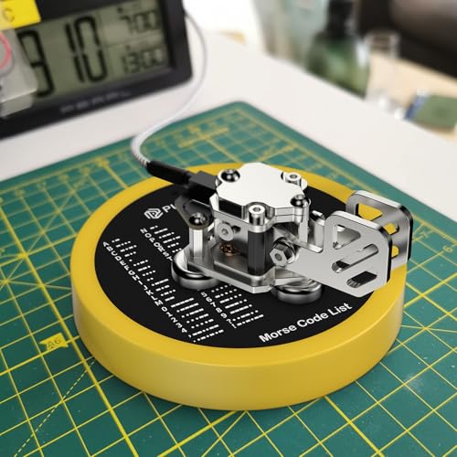 Image of PUTIKEEG Morse Code Round Table Key morse code List Learning Shortwave Radio (Yellow)