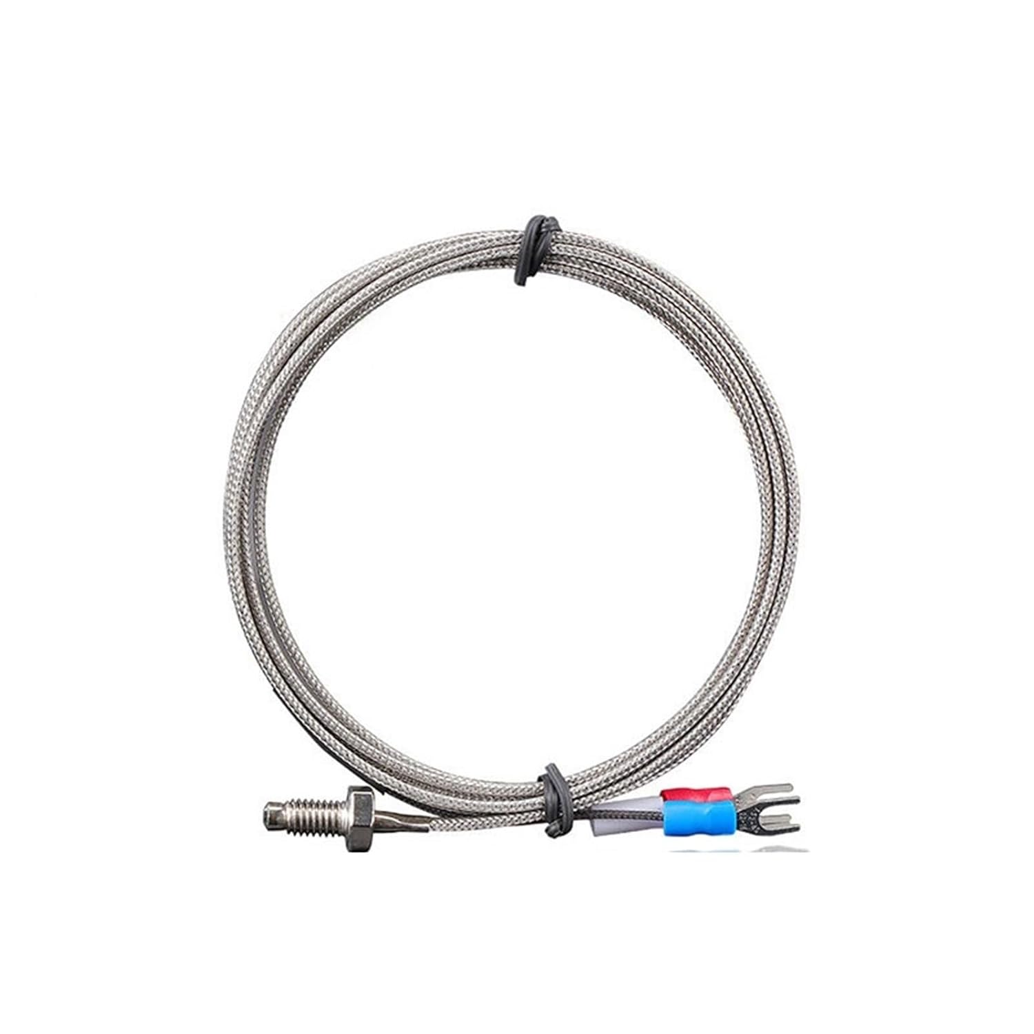 Thermocouple Thread M6 Screw 0.5/1/2/3/4/5M Type K/E 0-600°C Temperature Sensor Probe for Industrial Temperature Controller(Type K 5M)