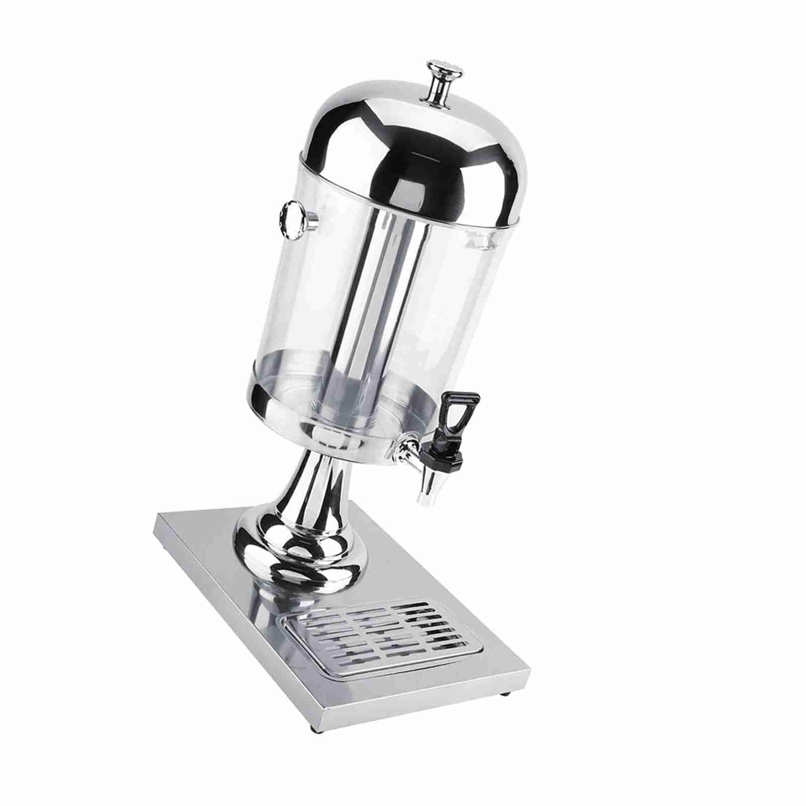 Ymiko Water Dispenser With Tap, 8L Drink Dispenser Empty Beverage Cold Water for Juice Homemade Tea Drinks (Single head silver)