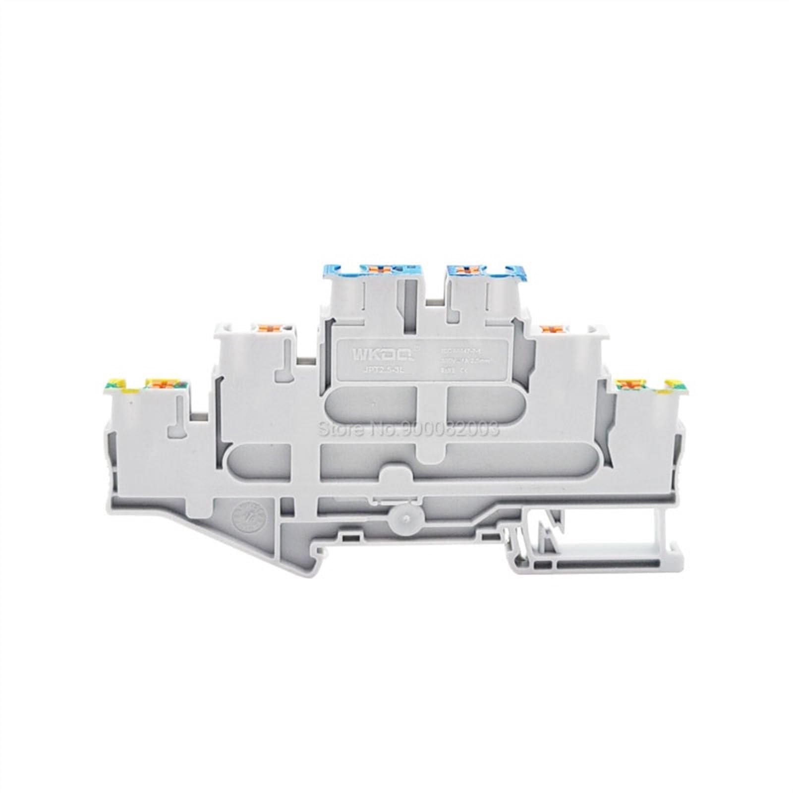 PT2.5-PE/L/N 3 niveles Bloque de terminales de carril Din tierra Modular Push-in 2,5mm cable de conexión a tierra conector eléctrico PT2.5-3L-PE (Color : PT2.5-PE-L-N, Size : 10 Pcs)