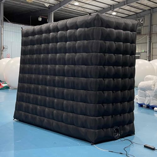 SAYOK Inflatable Photo Booth Enclosure LED Inflatable Photo Booth Backdrop Inflatable Silver Wall for Glow Party/Wedding/Event/Show