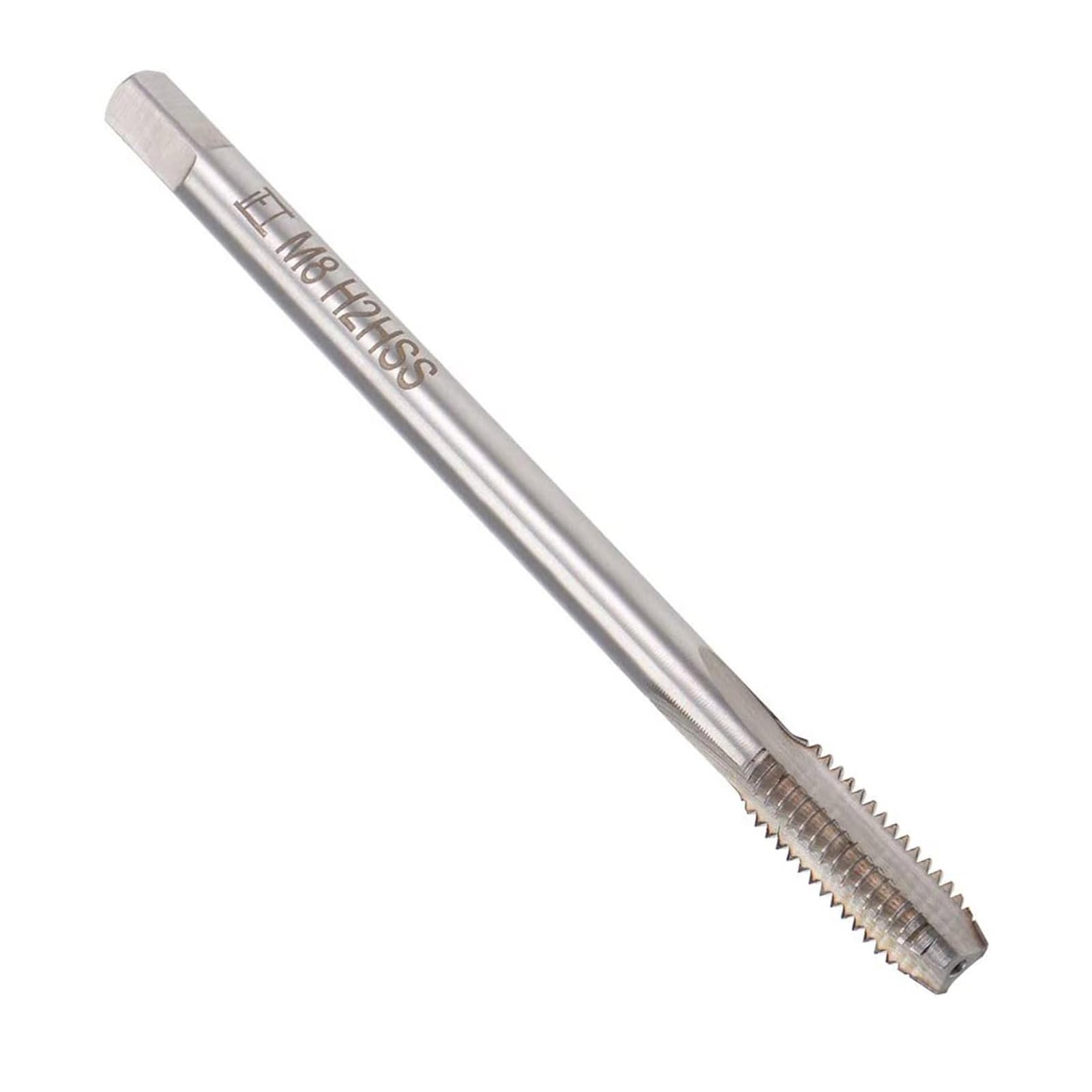 MACHSWON Metric Taps for Threading Machine Electric Drill DIY H2 Right Hand Thread Plug Tap High Speed Steel Metric Machine Thread Tap M8 x 1.25mm 1Pcs