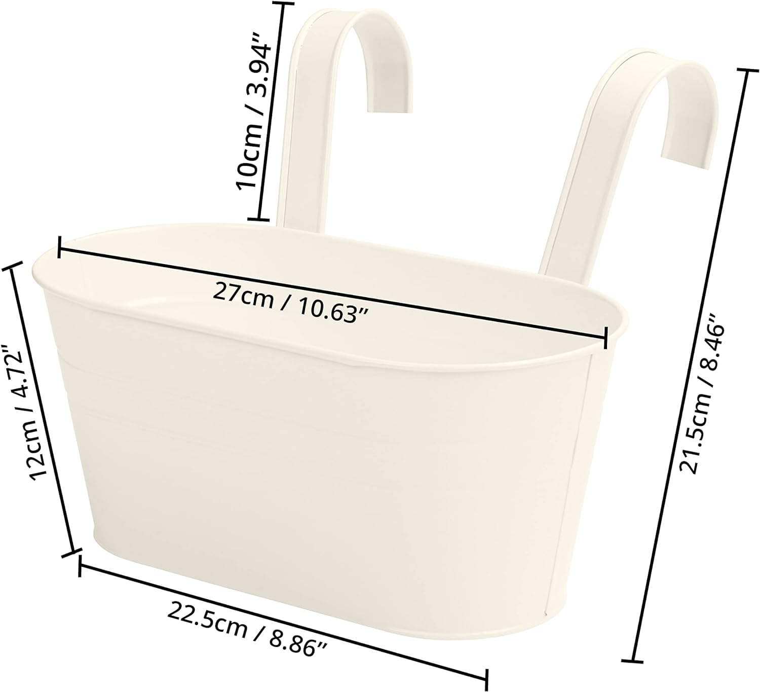 BSTMOME 4 Pack Hanging Flower Pots, Garden Pots Balcony Planters - Image 4