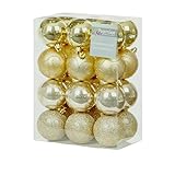 Taille de la boule : 6 cm. Premier Lot de 24 Boules de Noël avec Paillettes et Brillantes.