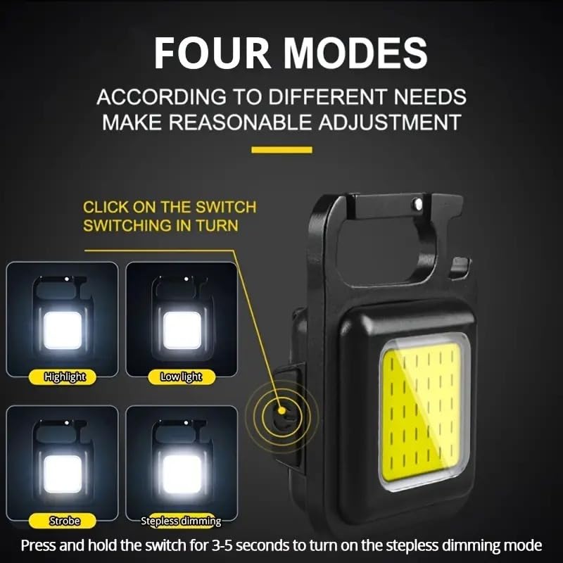 MVIOCS Pack of 3 LED Keychain Flashlights Rechargeable, High Lumens COB Keychain Work Light Flashlight - Image 4