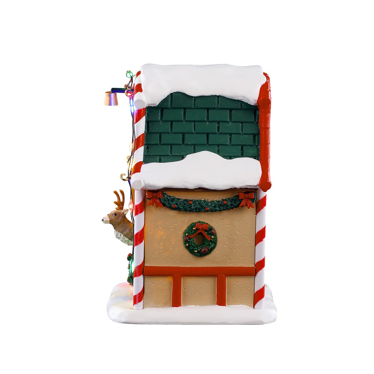LEMAX Prancer's Den Tanière à Rennes avec lumières LED Prancer's Den en résine H12,5 x 9,6 x 8,5 cm