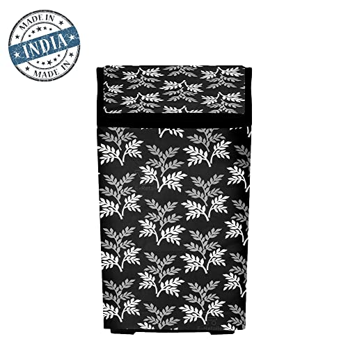 Image of Washing Machine Cover for Top Load 5kg to 7.5kg | Light Weight Dustproof Polyester Cover with Zip Enclosure | Leaf Fully Automatic Washer Protector Indoor Outdoor Use- Size 23x23x35 inch