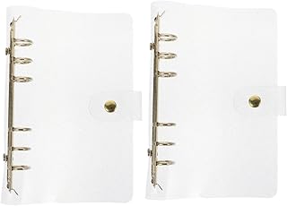 LALAFINA 2 Peças Clipes De Pasta De Livro De Notas Pasta De Caderno Capa De Fichário Capa De Fichário Fichários Fichários Bonitos Fichário De Bloco De Notas Fichário De Plástico Pvc