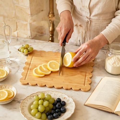 Set de 2 Tablas de Cortar de Madera con Borde Ondulado miniatura 6