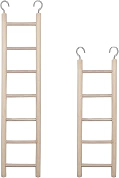2pcs Bird Wooden Ladder Bird Ladders Wooden Ladder for Bird Cage Parrot Ladder Climbing Toy Birdie Basics 5 & 7 Step