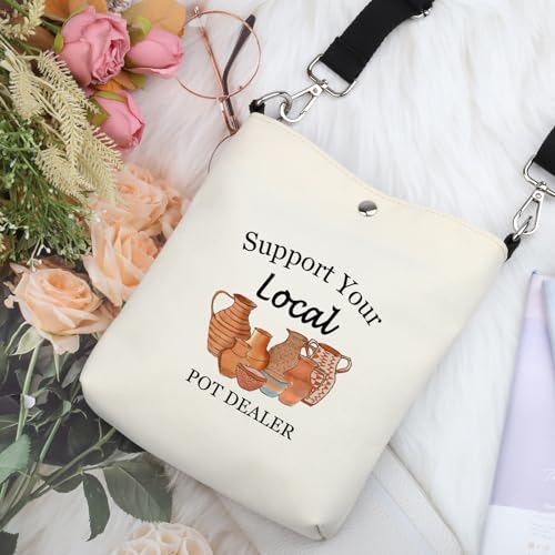G2TUP Pottery Artist Gift Support Your Local Pot Dealer Crossbody Bag Ceramics Artist Travel Bag Pottery People Gift2