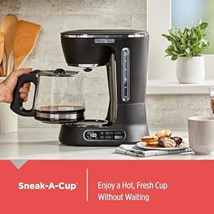 Blackdecker split brew 12 cup digital coffee maker cm0122 iced or hot coffee programmable quick touch 4 hour keep warm  urban country home decor