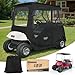 10L0L Golf Cart Driving Enclosure 2 Passenger for EZGO TXT/RXV 2 Door with Heavy Duty Zipper, 600D Golf Cart Rain Cover Driving Covers with Roll-up Windshield, 4-Sided Clear Window