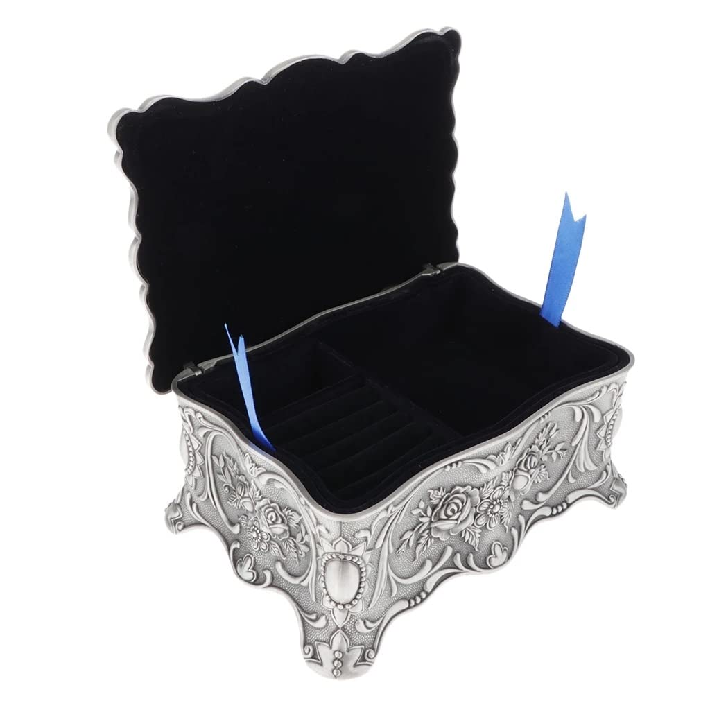 Boîtes à bijoux, Coffret à bijoux ancien vintage gravé motifs floraux