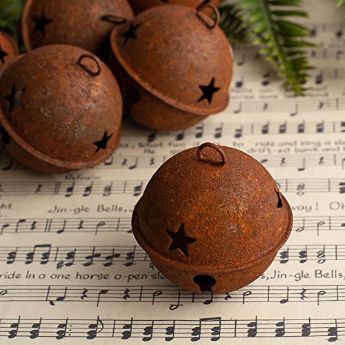 Pack of 12 Rusty Tin Christmas Jingle Bells by Factory Direct Craft - Rustic Metal Holiday Sleigh Bells for Christmas Decorations and Primitive Crafts (2-1/2