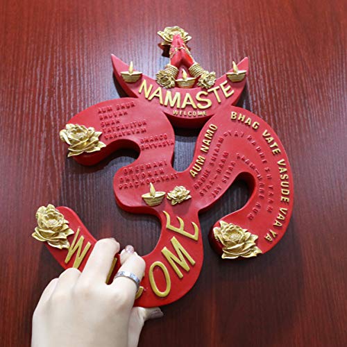 Hindu Diwali Gifts Wall Sculpture - Indian Om Wall Hanging Handmade Home Office Zen Meditation Yoga Room Door Wall Decor India Religious Gifts Handicraft Spiritual Prayer Pooja Items #TOP2