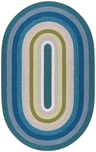 Tapete ovalado 6x9 pies Navy y Verde SAFAVIEH miniatura 2