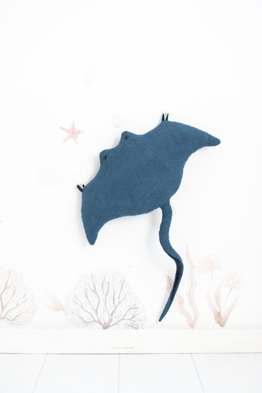 Zestaw 2 pluszowych pluszaków dla dzieci z formado do mantarraya azul claro y mantarraya azul ciemny