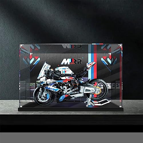 Vitrine étanche à la poussière pour Lego 42130, vitrine en acrylique compatible avec la moto Lego 42130 Technic BMW M 1000 RR (kit de modèle non inclus)(Inkjet)