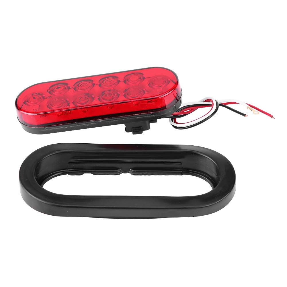 Tbest Światła Przyczepy LED 6 szt. 12 V 10 Diod LED Stop Turn Oświetlenie Tylne Trwała Obudowa z Poliwęglanu Wodoodporna do Samochodów Ciężarowych i Czerwono-czarna