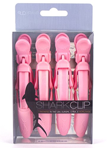 The Hair Shop Shark Clip | Enhanced Croc Crocodile Alligator Grip Clip (2nd Generation)| Sectioning Tool for Women | US Patented | Professional Salon Quality - MADE IN KOREA (Pink, 4 Pack)