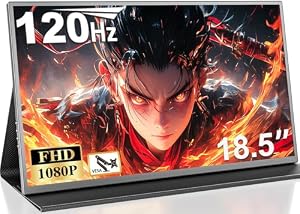 COOLHOOD Monitor Portatil 18.5" Pantalla Portatil 1080P HDR FreeSync VESA