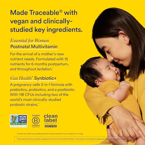 Ritual Postnatal Multivitamin and Gut Duo Supplements with Postnatal Vitamins and Synbiotic+: 3-in-1 Probiotic, Prebiotic, Postbiotic, Supports Lactation, and Gut Health, 30 Day Supply - image 2