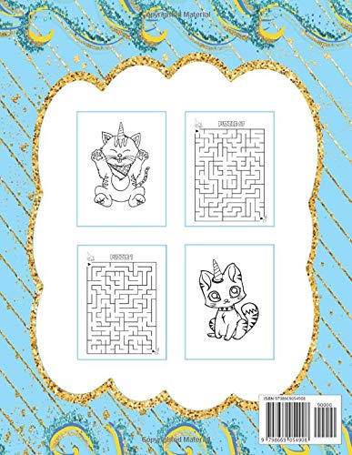 Caticorn - Unicorn Cat- Coloring Activity Book: Cut Cat coloring book for kids ages 4-8, Maze puzzle Book, Beautiful Gifts for your little girl (99 pages) image 2