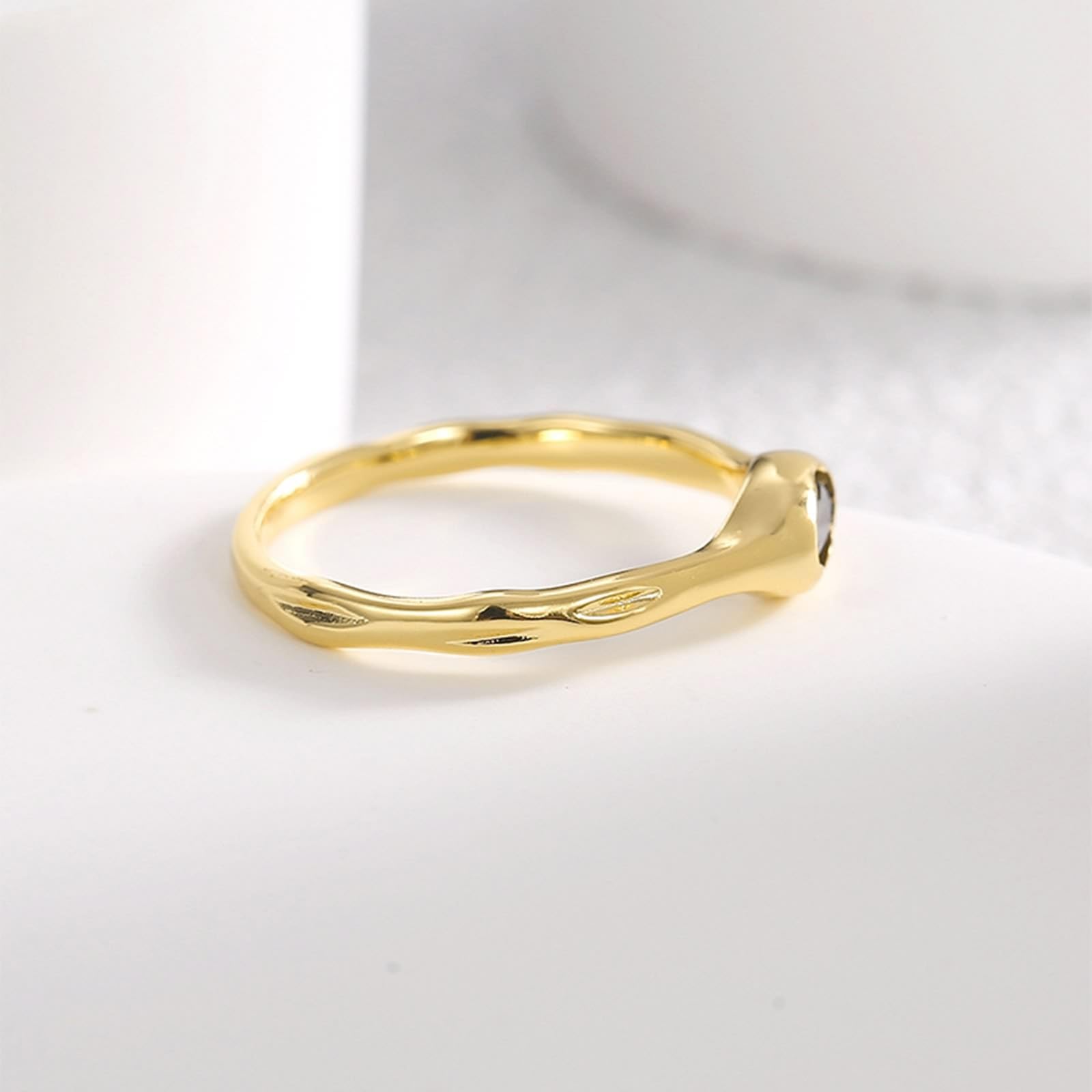 KnSam Gelbgold Au375/ 585/750 Verlobungsring, Solitär Klassiker Solitärring mit Achat (Ovalschliff Schwarz), 9K/14K/18K Gold Trauringe Echt, Gr.47-65