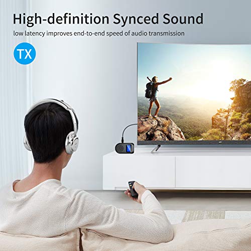 Ziidoo Visible Bluetooth Transmitter And Receiver,4-In-1 Wireless Bluetooth Adapter With Display Screen,Low Latency Bluetooth 5.0 Audio Adapter For Tv,Pc,Car,Home Stereo System #TOP5
