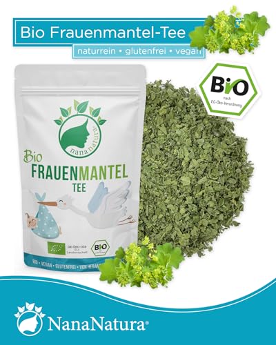 NanaNatura’s BIO Frauenmanteltee 65g | Frauenmantelkraut aus biologischem Anbau in Deutschland | 100% natürlich + zuckerfrei | von Hebammen empfohlen | Frauenhilf Alchemilla