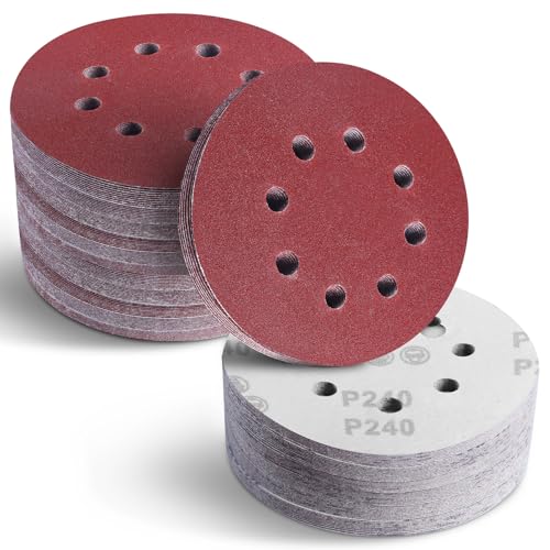 TISKUBB 5 Inch Sanding Disc, Sand Paper Assortment Pack 60/80/120/180/240/320/400 Grit for Random Orbital Sander, Woodworking, Metal Polishing- 100Piece