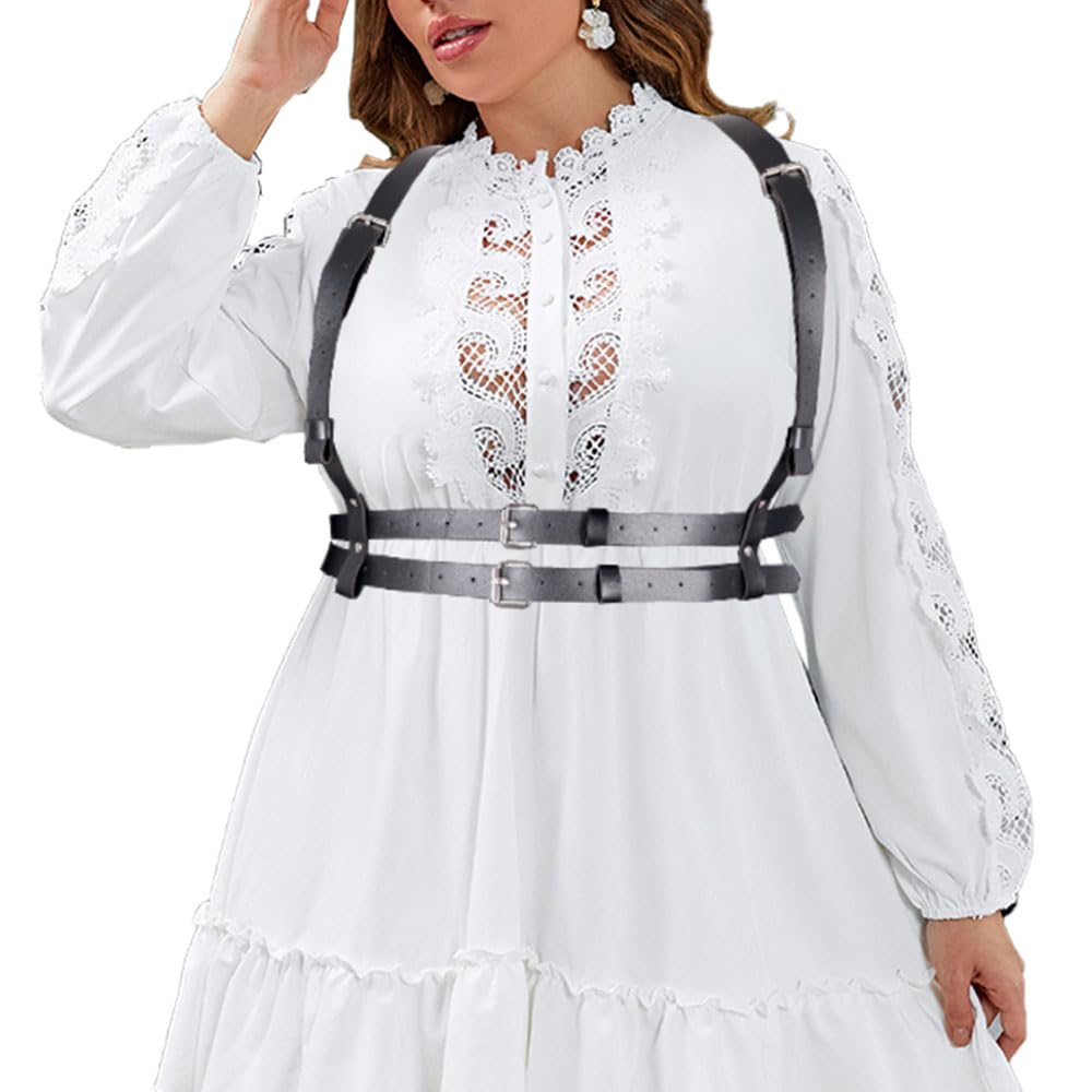 ENSVONPunk Plus Size Harness Belt for Women Belts PU Leather Fashion Body  Chain Belt Adjustable Waist Belt for Girls