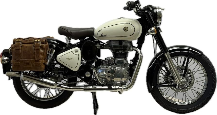 Image of Royal Enfield 1:3 Classic 350 Scale Model Miniature | Authentic True-to-Life Detailing | Premium Metal Tank & ABS Body | Movable Handlebar Steering | Collector's Keepsake Essential | Retro White